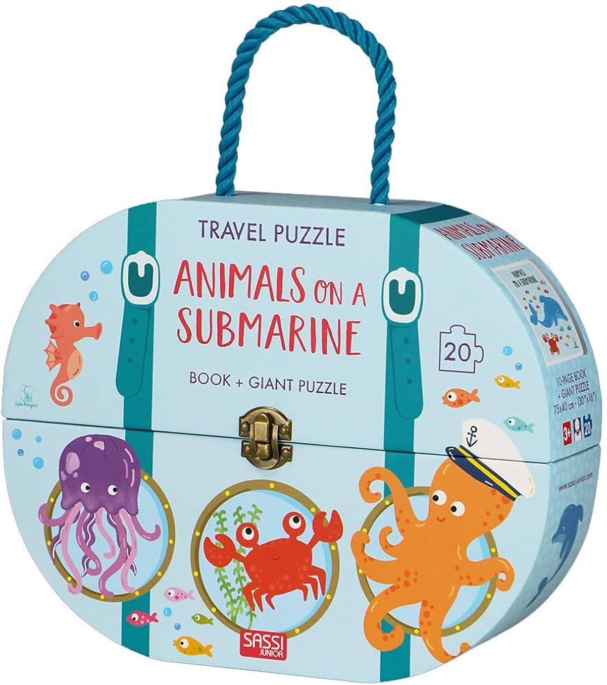 Sassi: Travel Puzzle Animals On A Submarine Book + Giant Puzzle