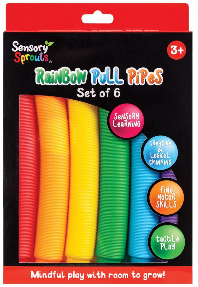 Sensory Sprouts: Rainbow Pull Pipes Set of 6