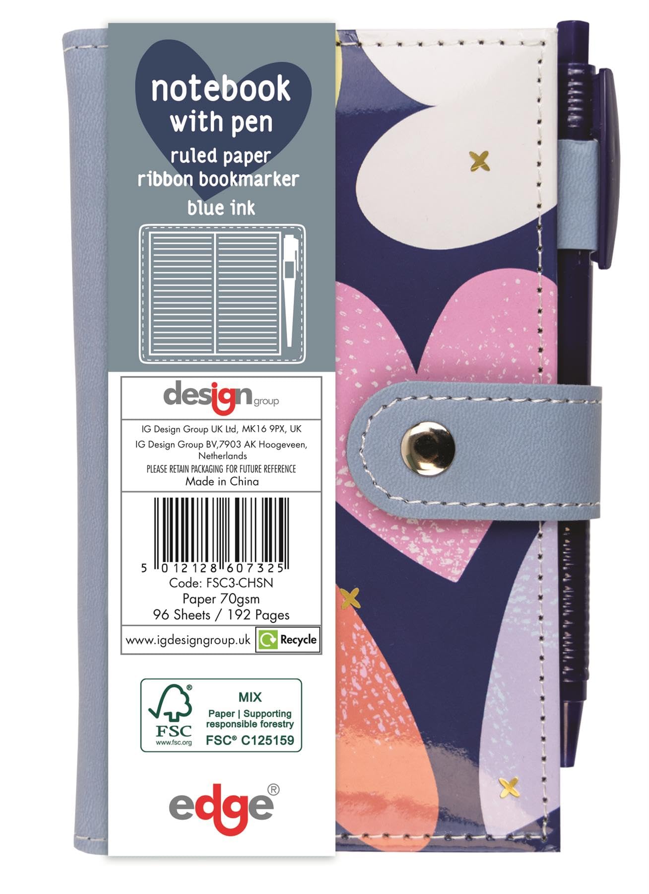 Stat: Slim Notebook with Pen My Heart