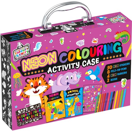 Colour & Carry: Neon Colouring Activity Case