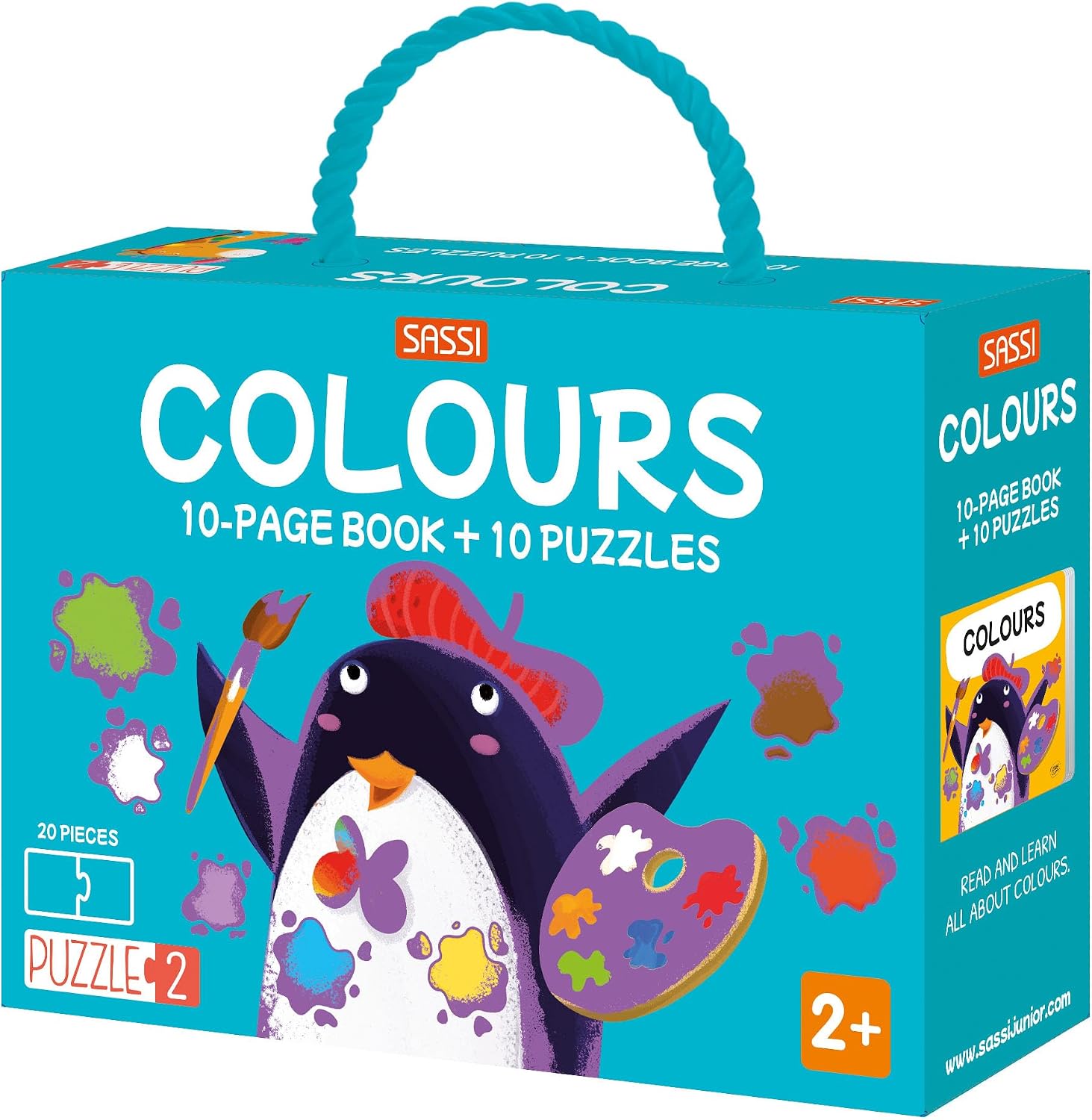 Sassi: Colours 10-Page Book + 10 Puzzles 20 Pieces