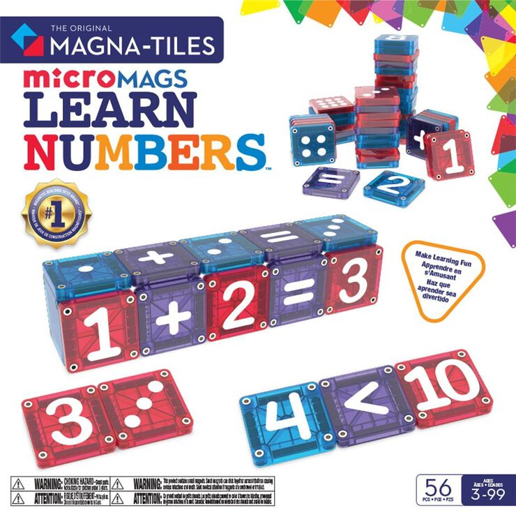 The Original Magna-Tiles Micromags Learn Numbers 56 pcs