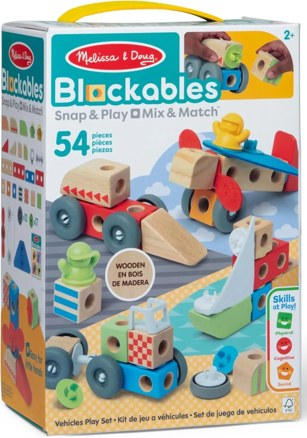 Melissa & Doug: Blockables Vehicles Play Set 54 pcs
